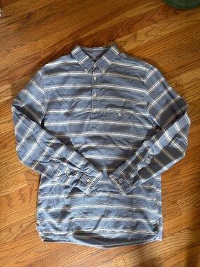 J. Crew Blue and White Striped Button-Down Shirt